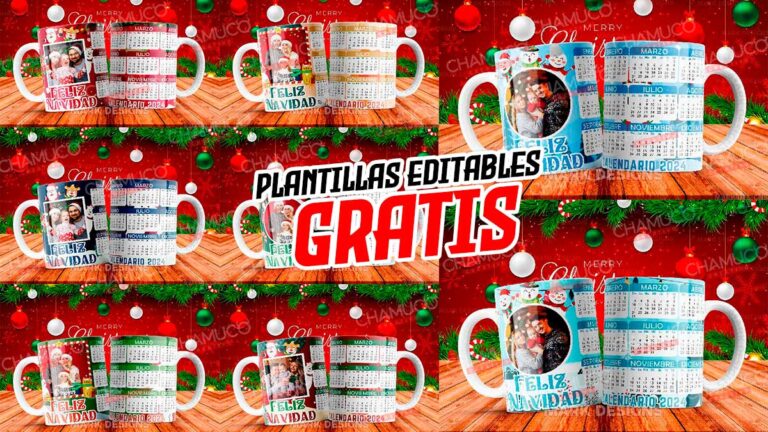 Plantillas Para Sublimar Tazas Calendario 2024 Con Editables