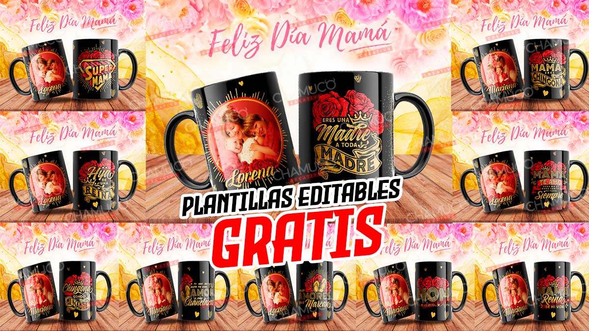 Plantillas Para Sublimar Tazas Feliz Madre Con Editables