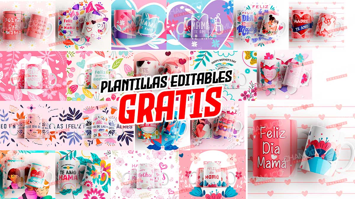 Plantillas Para Sublimar Tazas Mam Feliz Con Editables