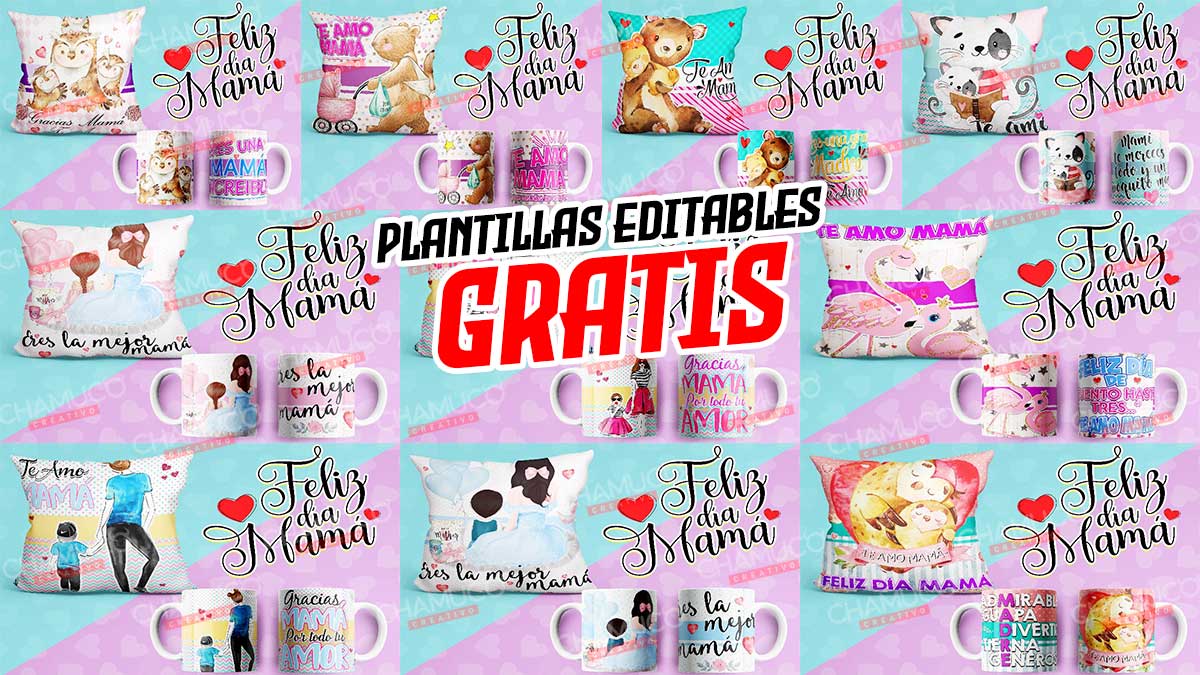 Plantillas Para Sublimar Taza Y Coj N Mamita Con Editables Y Mockups