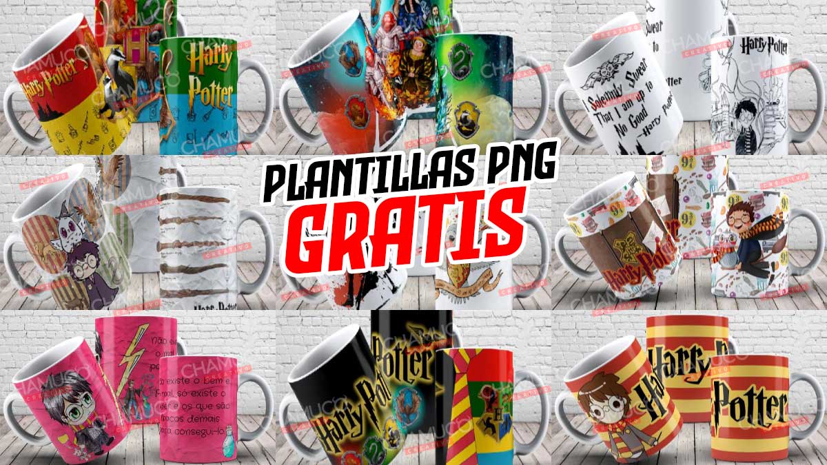 9 Plantillas Para Sublimar Tazas Harry Potter Con Mockups Chamuco