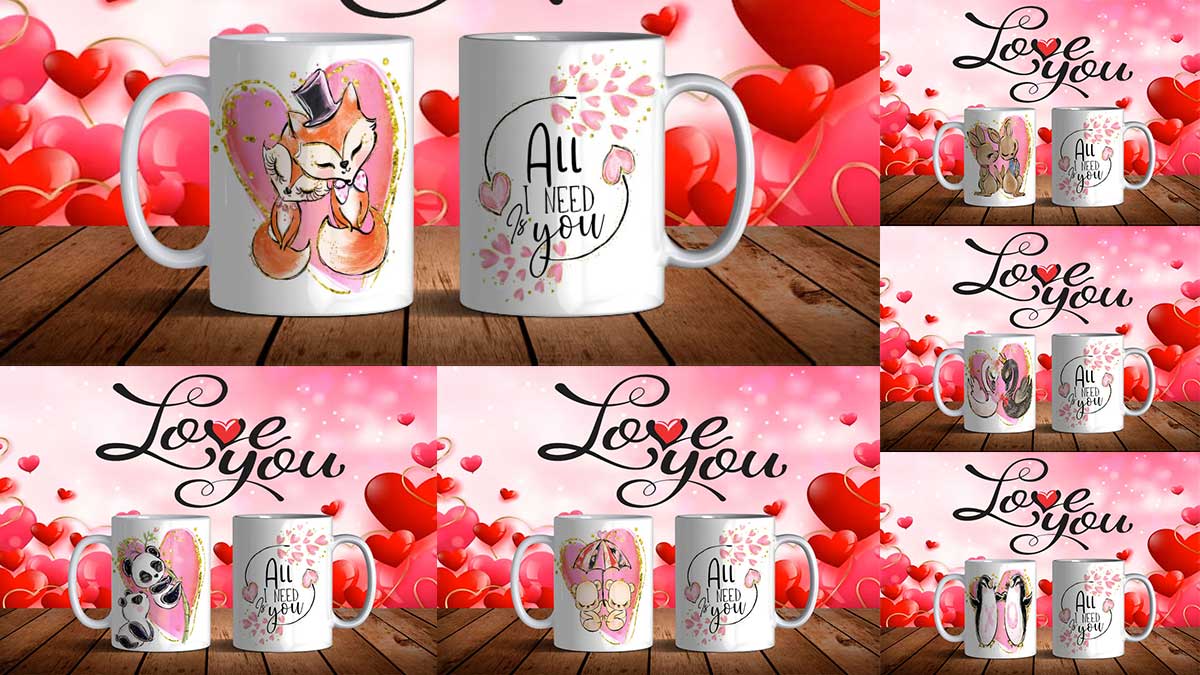 Plantillas Para Sublimar Tazas San Valent N Parejas Con Editables Y