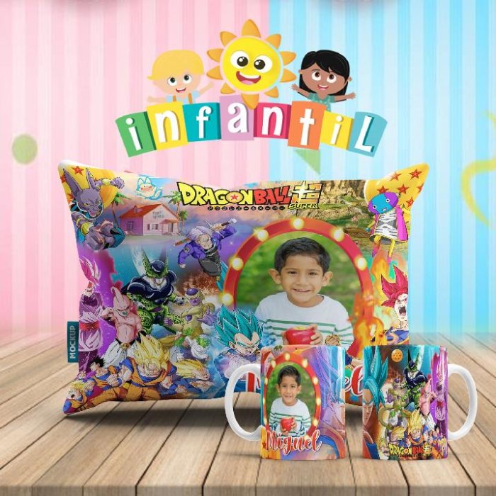 Plantillas para Sublimar Duo Taza y Cojin Dia del Niño con Editables y Mockups