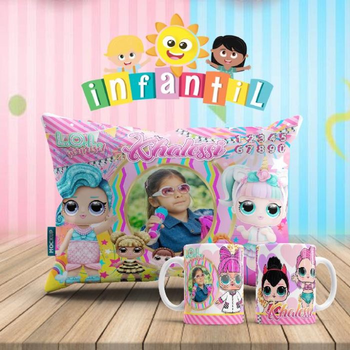 Plantillas para Sublimar Duo Taza y Cojin Dia del Niño con Editables y Mockups