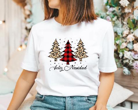 Plantillas PNG para Sublimar Playeras de Navidad Feliz con Editables y Mockups