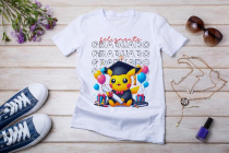 Womens white T-shirt mockup with burdock flowers
