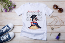 Womens white T-shirt mockup with burdock flowers