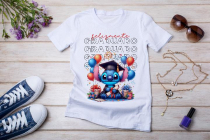 Womens white T-shirt mockup with burdock flowers