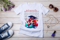 Womens white T-shirt mockup with burdock flowers