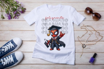 Womens white T-shirt mockup with burdock flowers