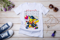 Womens white T-shirt mockup with burdock flowers
