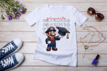 Womens white T-shirt mockup with burdock flowers