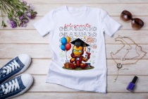 Womens white T-shirt mockup with burdock flowers