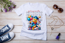 Womens white T-shirt mockup with burdock flowers