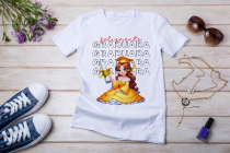 Womens white T-shirt mockup with burdock flowers
