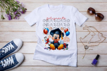 Womens white T-shirt mockup with burdock flowers