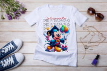 Womens white T-shirt mockup with burdock flowers