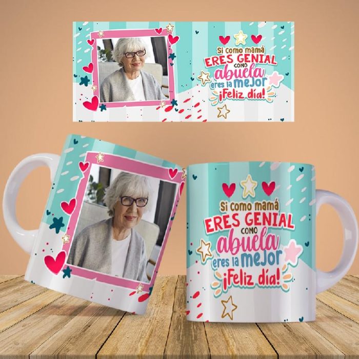 Plantillas para Sublimar Taza Mamá es la Mejor con Editables y Mockups