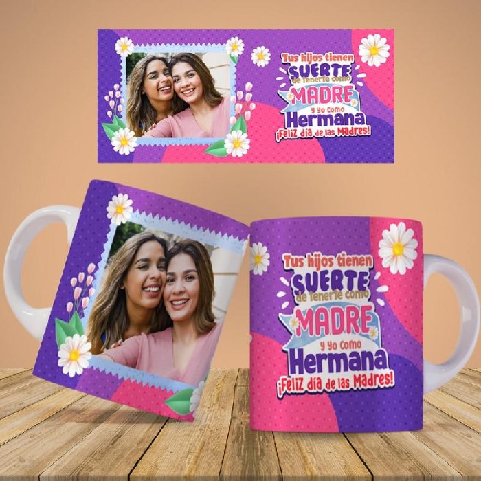 Plantillas para Sublimar Taza Mamá es la Mejor con Editables y Mockups