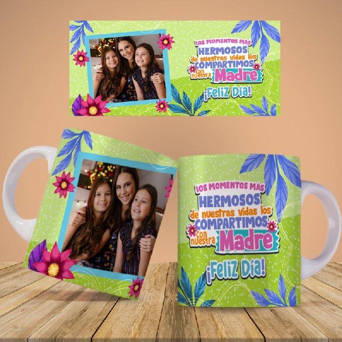 Plantillas para Sublimar Taza Mamá es la Mejor con Editables y Mockups