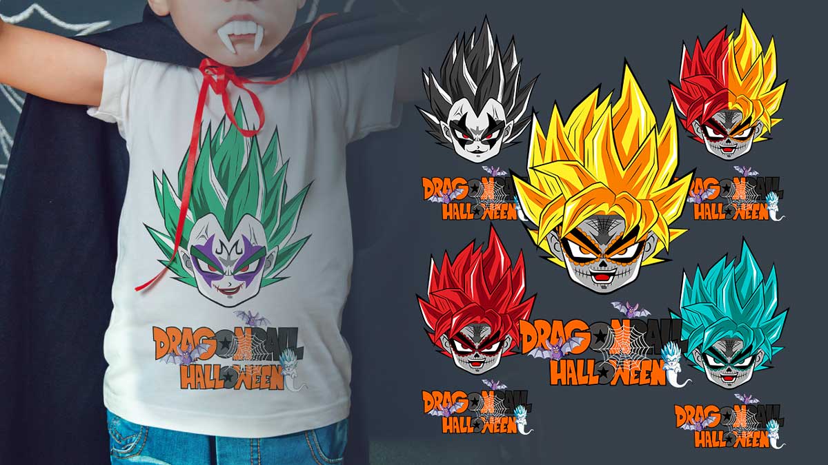 12 Plantillas Sublimacion Dragon Ball Halloween