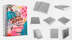 9 mockups profesionales de libreta o agenda con espiral