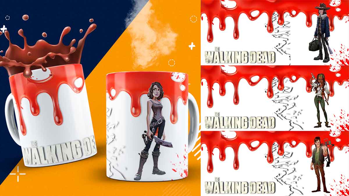 9 Plantillas de The Walking Dead para sublimar en taza