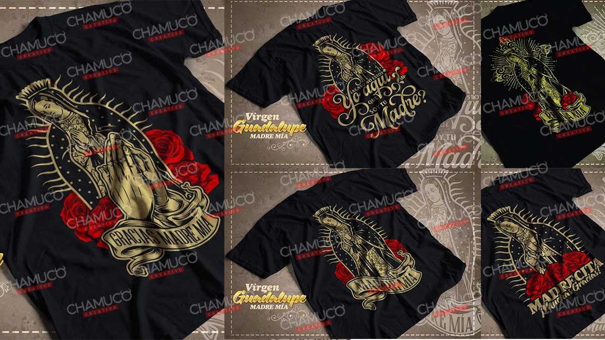 Vectores Virgen de Guadalupe para corte ó sublimación de playera