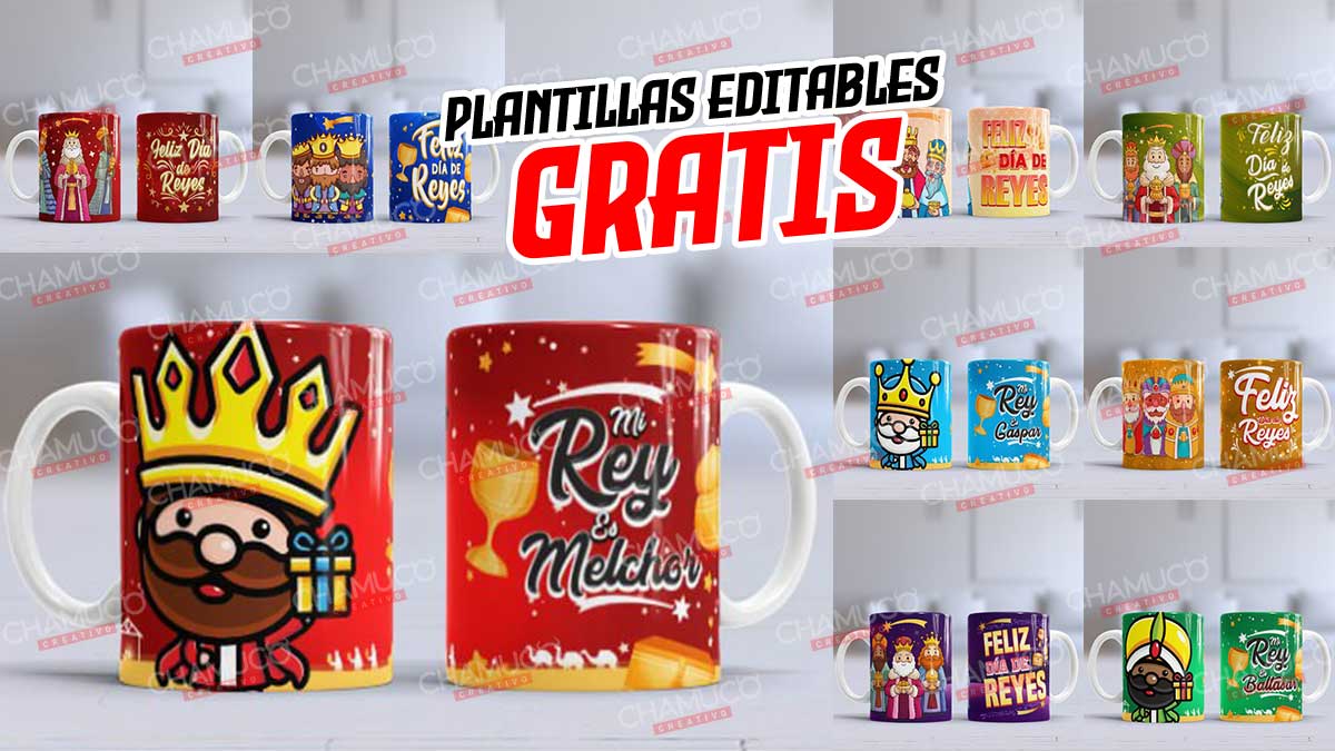 Diseño Plantilla Tazas Feliz Navidad 3D Navideñas Papá Noel