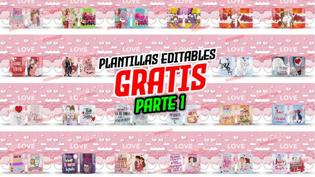 Plantillas para Sublimar Amor y Amistad con Editables