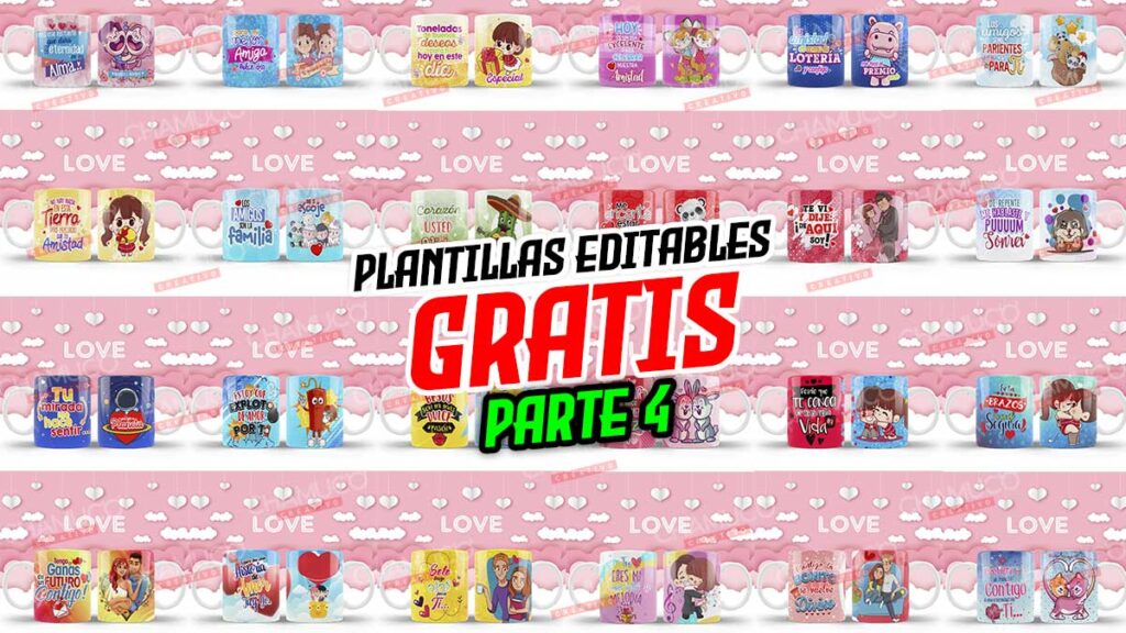 Plantillas para Sublimar Amor y Amistad con Editables