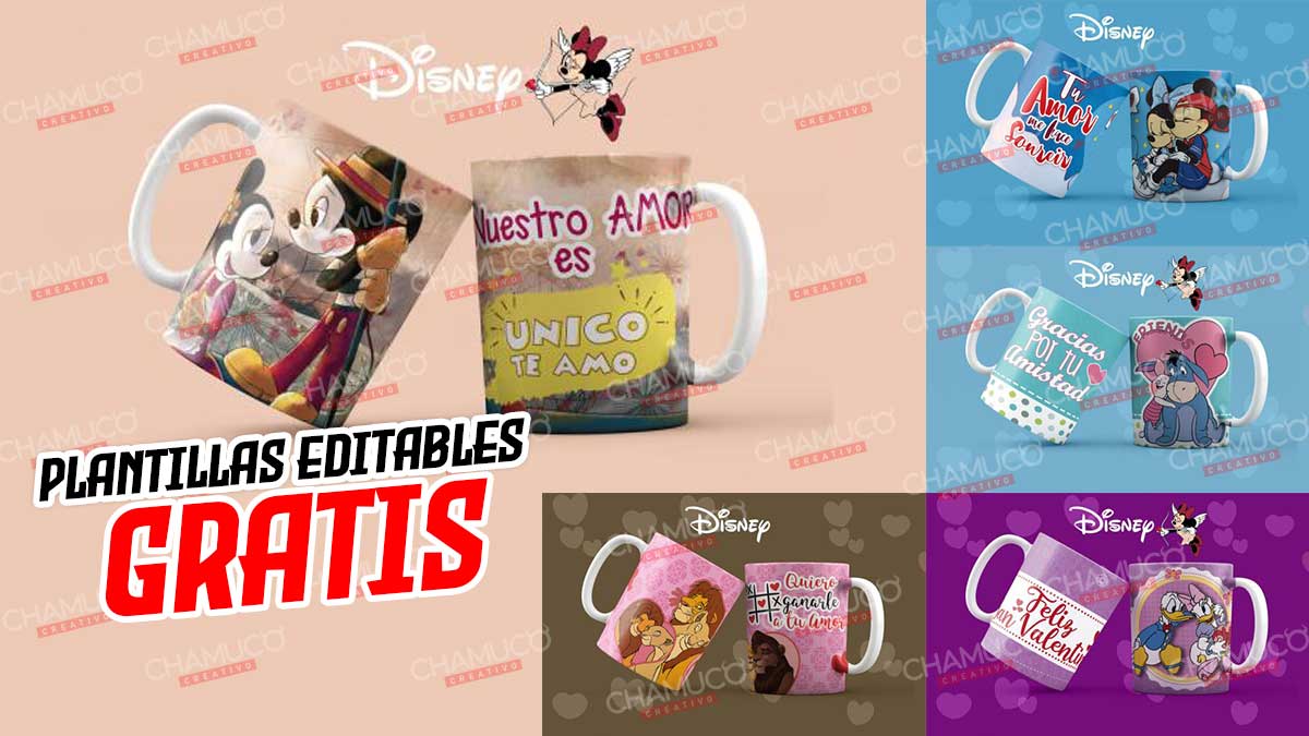 Plantillas Para Sublimar Love Mickey Con Editables Y Mockups Chamuco Creativo