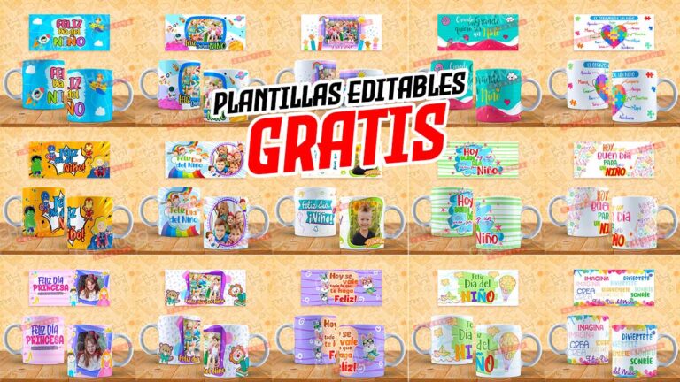 15 Plantillas para Sublimar de Día del Niño con Editables y Mockups ...