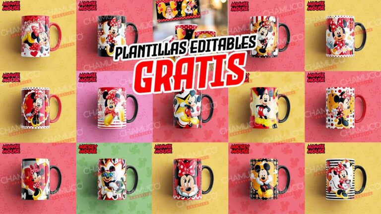 Plantillas Para Sublimar De Mickey Y Minnie Con Editables Y Mockups Chamuco Creativo