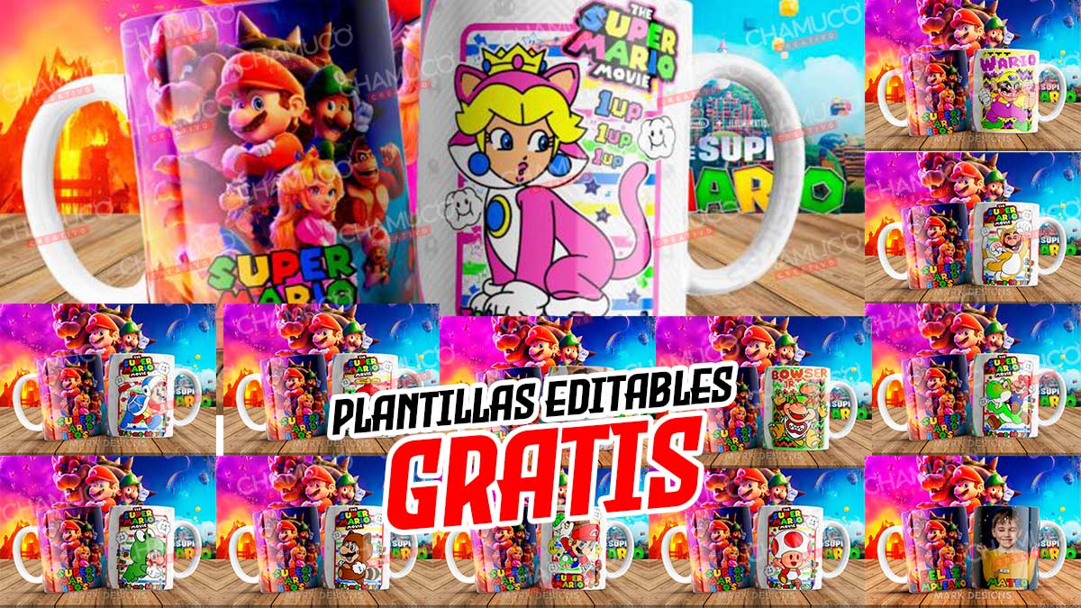 Plantilla para Sublimar taza Mario Bross - Plantilla Para Sublimar