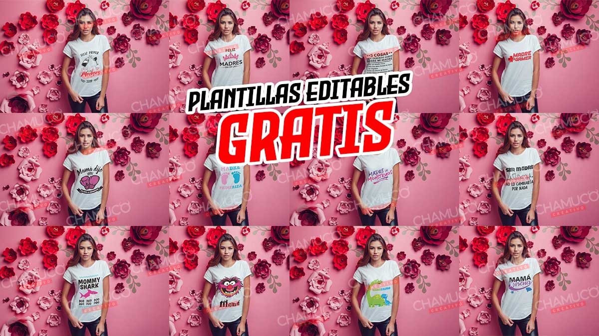 Plantillas para Corte o Sublimación Frases Mamá con Editables y Mockups
