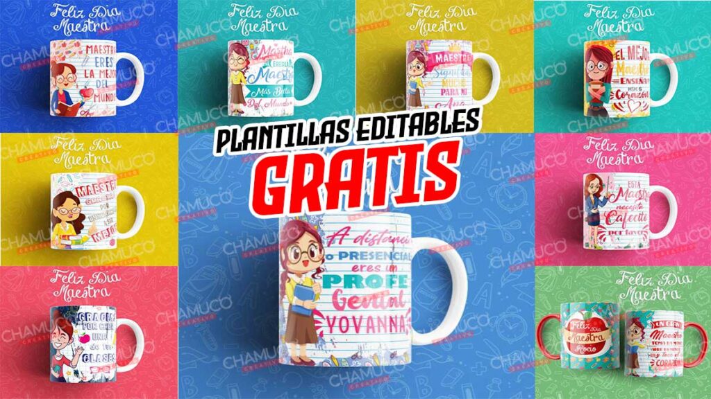 Plantillas Para Sublimar De Maestros Con Editables Y Mockups Chamuco Creativo