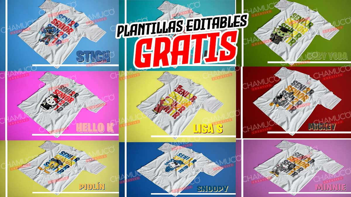 9 Vectores Para Corte ó Sublimación De Playeras Graduado Senior Con Mockups Chamuco Creativo 6962