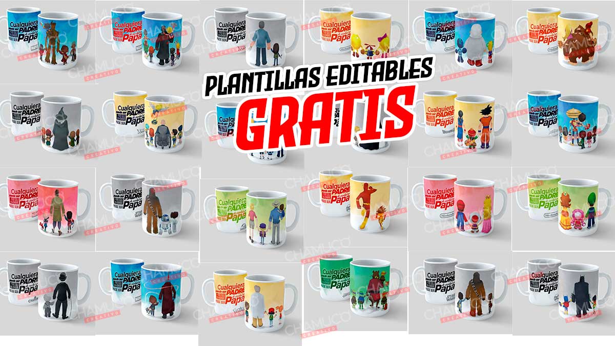Plantillas para Sublimar Padres Heroés con Editables y Mockups