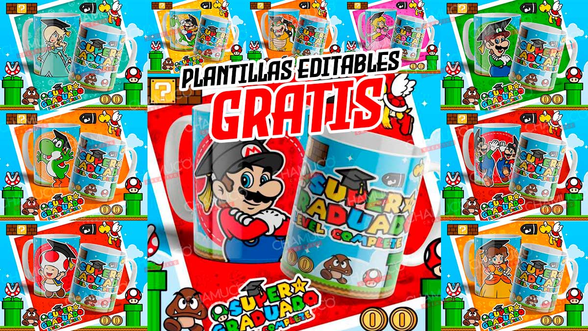 Plantillas Mario Bros Cumpleaños Tazas – PLANTILLAS PARA SUBLIMAR
