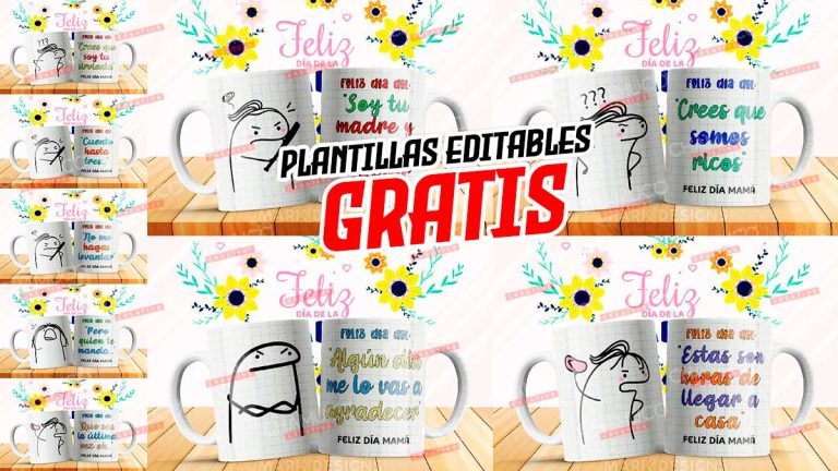 10 Plantillas para Sublimar Taza Mamá Feliz Flork con Editables y ...