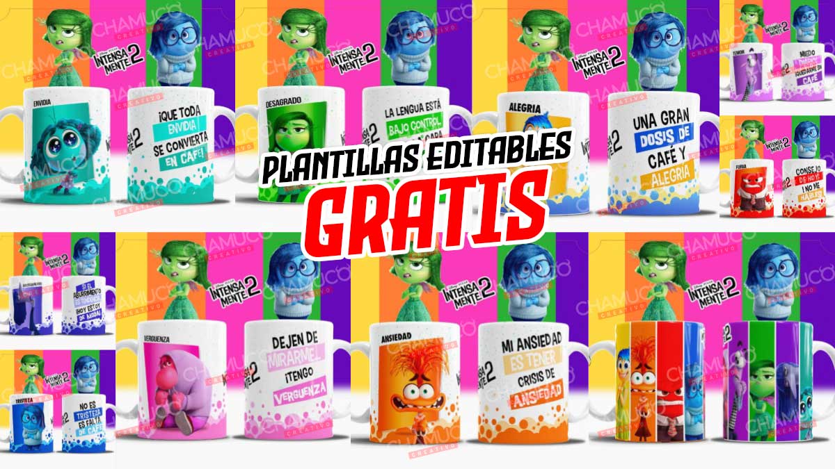 Plantillas Para Sublimar Tazas Intensamente 2 Con Editables