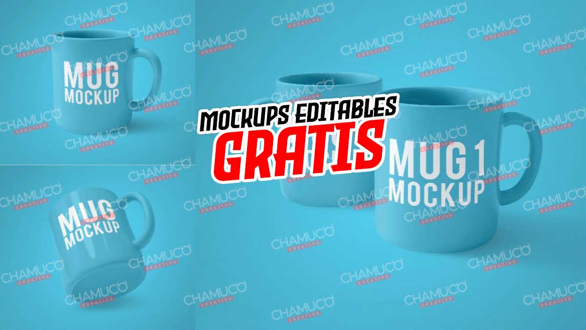 3 Mockups Editables para Personalizar Taza – Mockup Taza 1 – Chamuco