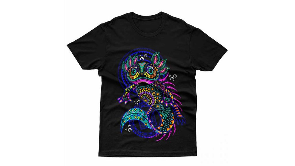 Plantilla para Corte, Sublimación o DTF Playera Ajolote Huichol con Editable y Mockup