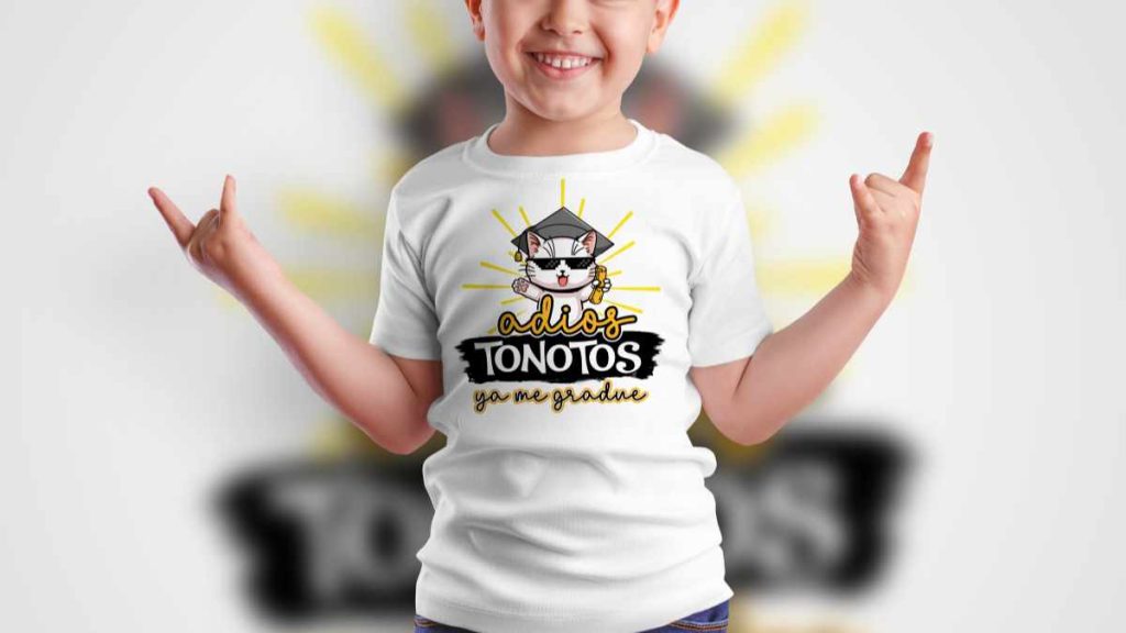 Plantilla PNG Playera Graduacion Adios Tonotos con Mockup