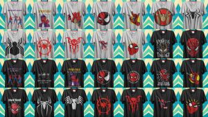 Plantillas PNG para Sublimar y DTF Playeras de Spiderman con Mockups